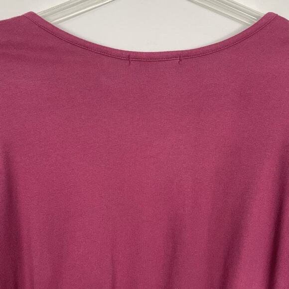 Cut Loose Tunic Top Women’s XL Burgundy Stretch Minimalist Lagenlook Pockets USA - Picture 9 of 10
